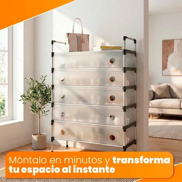 Organizador de Zapatos SmartOrganizer 6 Compartimentos Vertical Acero Inoxidable