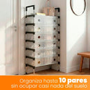 Organizador de Zapatos SmartOrganizer 6 Compartimentos Vertical Acero Inoxidable
